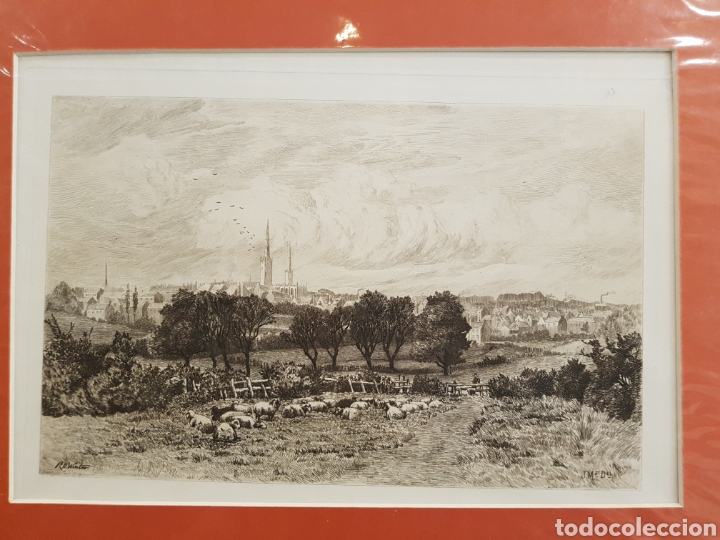 Arte: Aguafuerte de 1889 original. - Foto 1