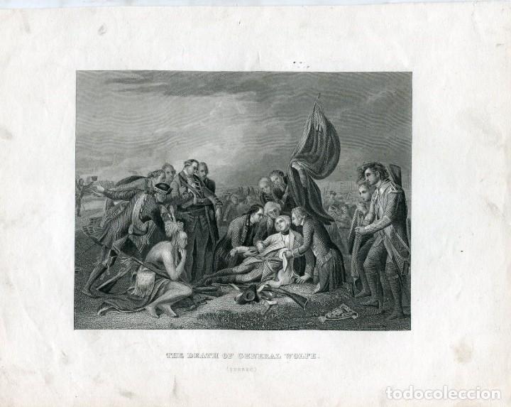 Arte: La muerte del general Wolfe en Quebec - Grabado seg&uacute;n Benjamin West - Foto 1