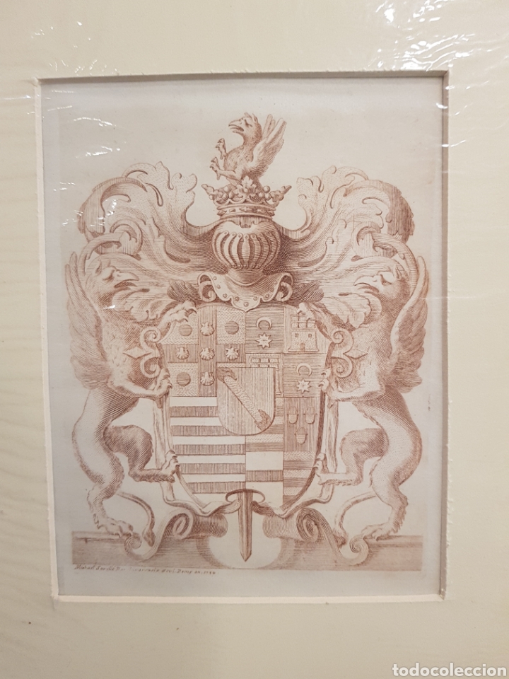 Arte: Escudo de armas. Grabado original. - Foto 1
