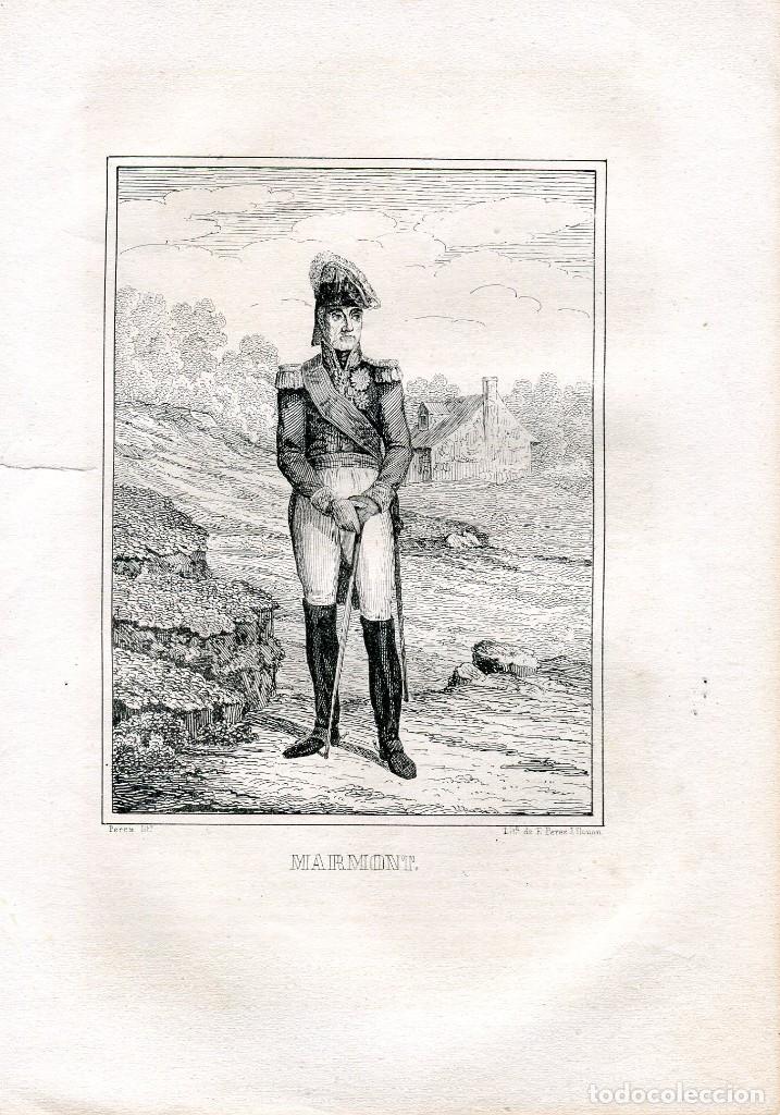 Art: Mariscal Marmont, duque de Ragusa - Litograf&iacute;a original de P&eacute;rez s. XIX