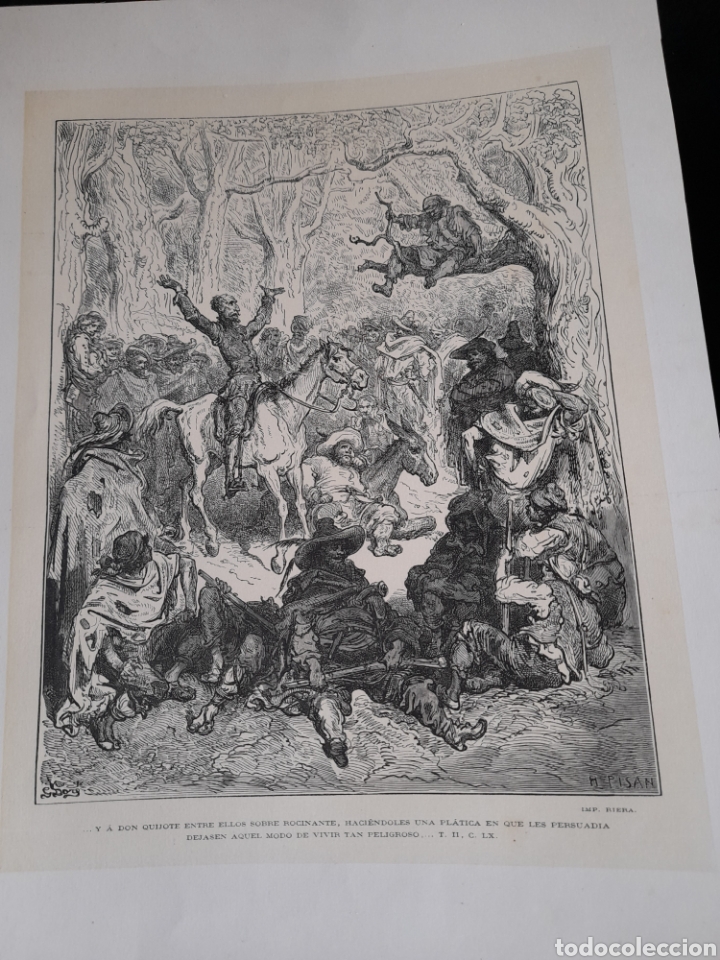 Arte: Antiguo grabado de Don Quijote - Foto 1