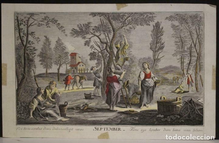 Arte: Alegor&iacute;a del mes de Setiembre, hacia 1790. An&oacute;nimo - Foto 1