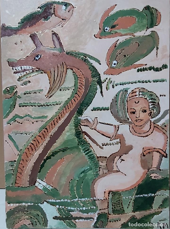Arte: Mosaico transformado en pirograbado. - Foto 1