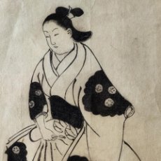 Arte: INTERESANTE GRABADO JAPONÉS ORIGINAL SIGLO XIX, UKIYOE, BELLA GEISHA, GRAN CALIDAD