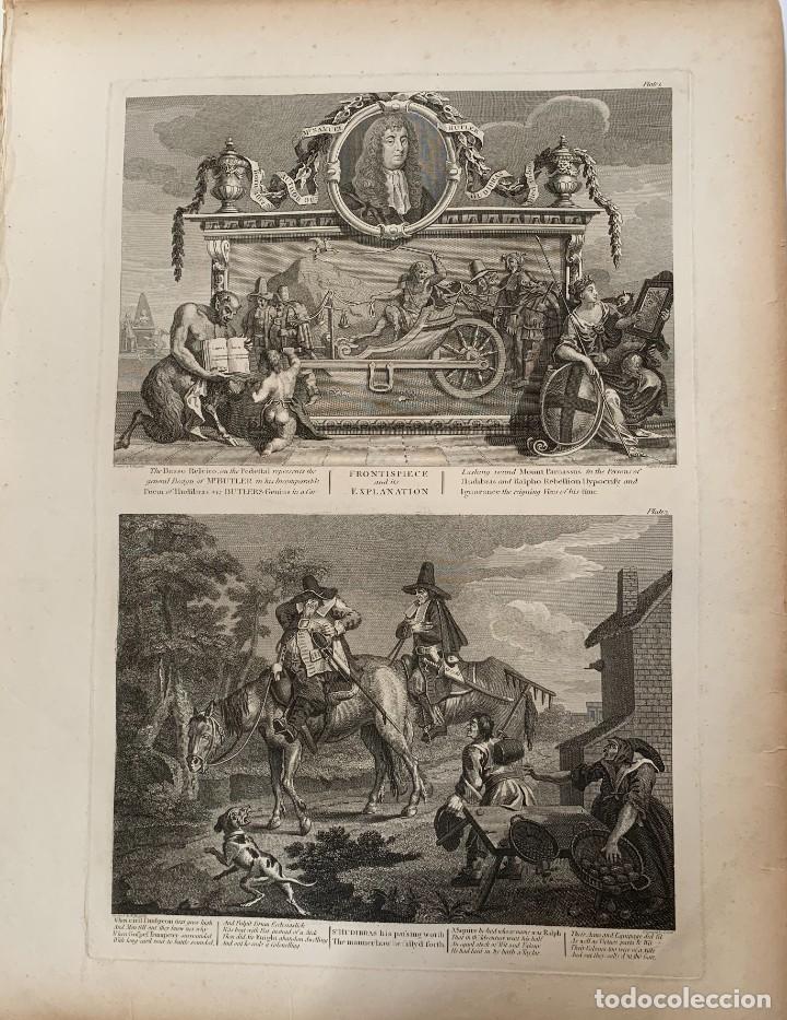 Arte: Hudibras, frontispicio y Sr. Hudibras - Thomas Cook seg&uacute;n Hogarth - Foto 1