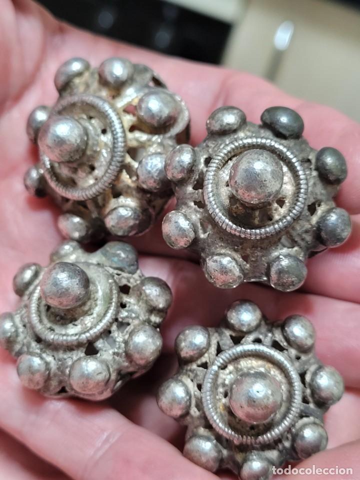 tres originales botones joya plateados,antiguos - Compra venta en  todocoleccion