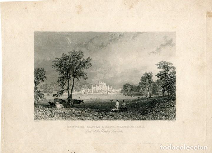 Kunst: Inglaterra.Lowther Castle&Park grabado por W. Lepetit