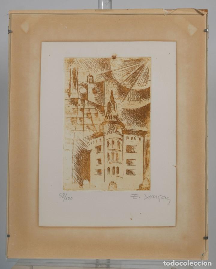 Arte: Grabado 58/100 Vista edificio firmado E.Xangay - Foto 2
