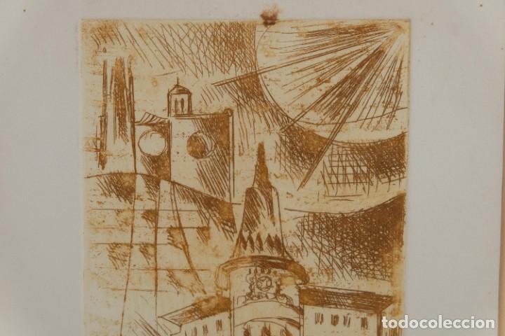 Arte: Grabado 58/100 Vista edificio firmado E.Xangay - Foto 3