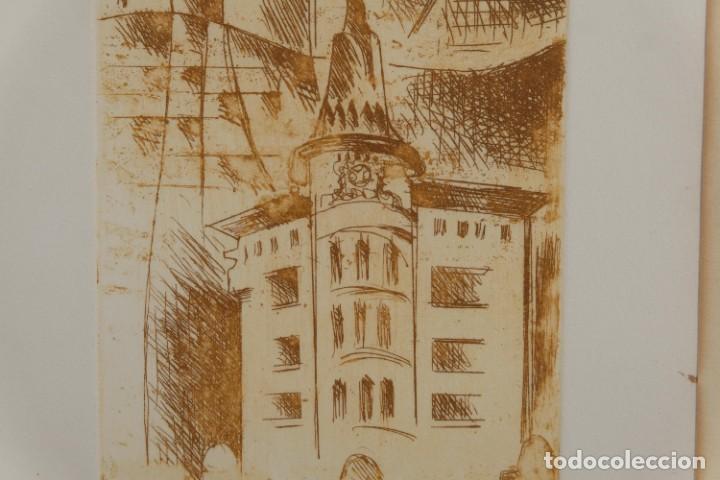 Arte: Grabado 58/100 Vista edificio firmado E.Xangay - Foto 4