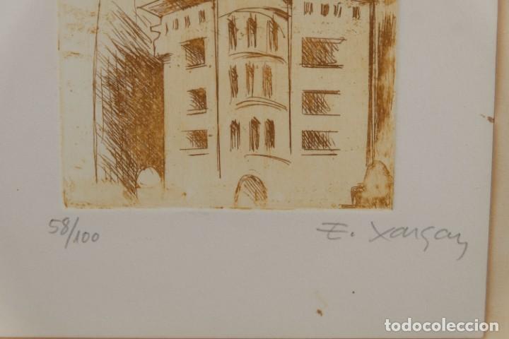 Arte: Grabado 58/100 Vista edificio firmado E.Xangay - Foto 5