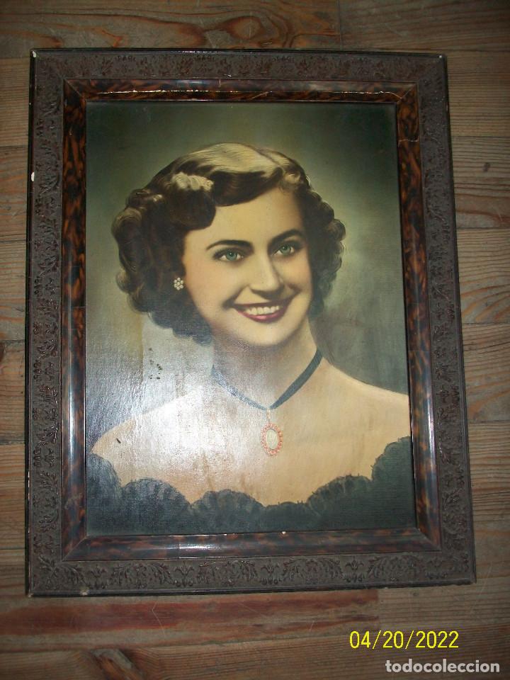 Arte: ANTIGUO CUADRO DE MUJER - Foto 2