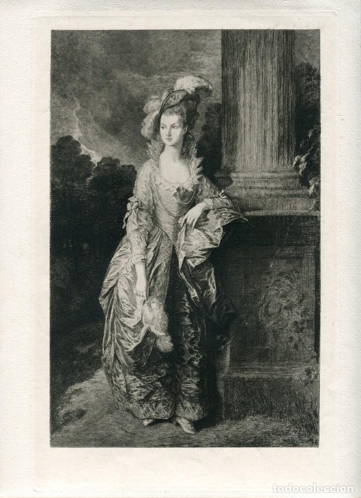Kunst: Mrs Graham - Aguafuerte original de C. O. Murray seg&uacute;n Gainsborough - 1880