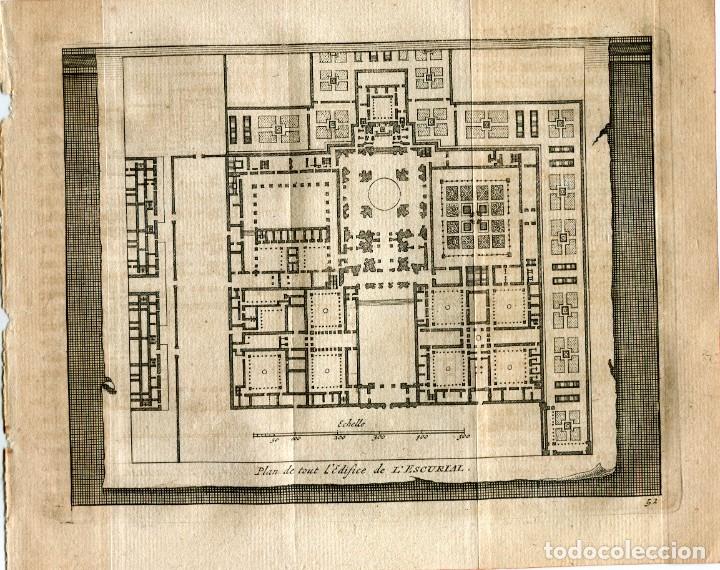 Arte: Planta del Monasterio de El Escorial - Grabado Van der Aa - 1715 - Foto 1