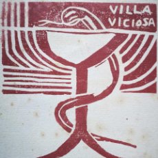 Arte: GRABADO FARMACIA VILLAROBLEDO DE VILLAVICIOSA 1983 POR CONRADO BRIME. Lote 337644453