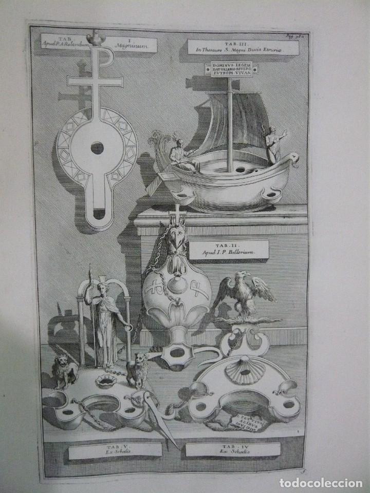 Arte: GRABADO ANTIGUO LUCERNAS ROMANA - Foto 1