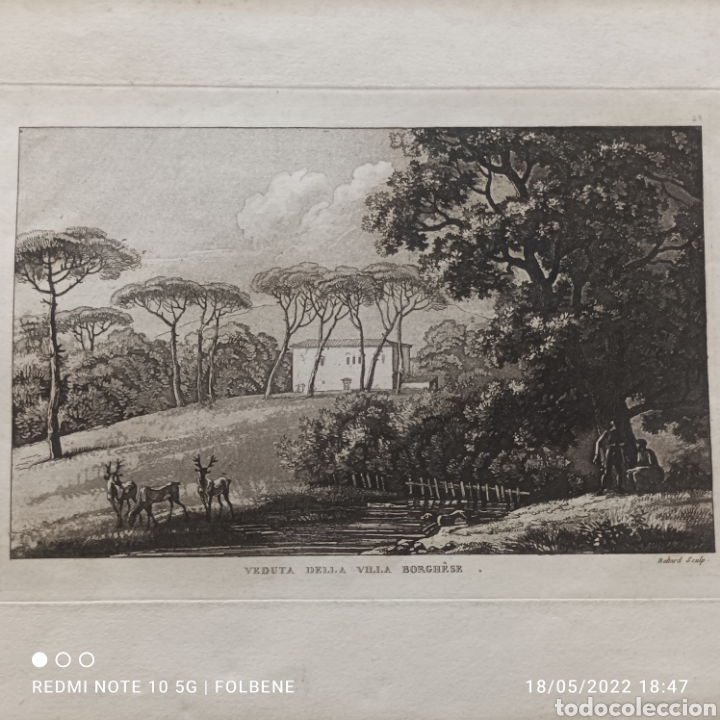 Arte: Aguafuerte ,Veduta di Villa Borghese - Foto 3