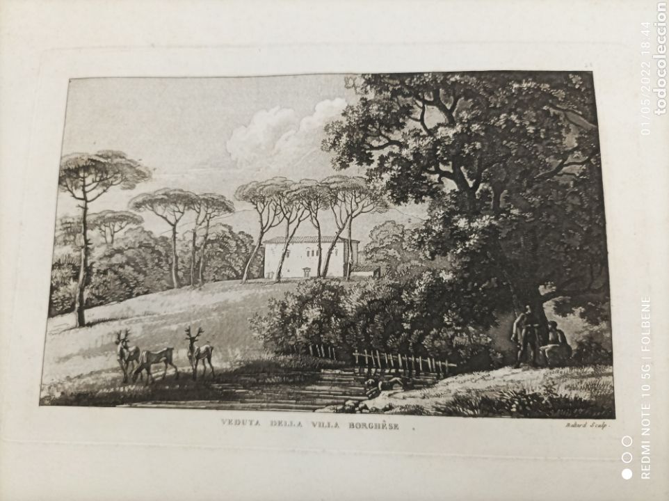Arte: Aguafuerte ,Veduta di Villa Borghese - Foto 1