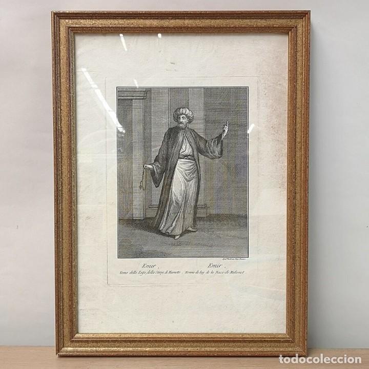 Arte: Grabado &ldquo;Emir&rdquo; de T.Viero del S.XVIII - Foto 1