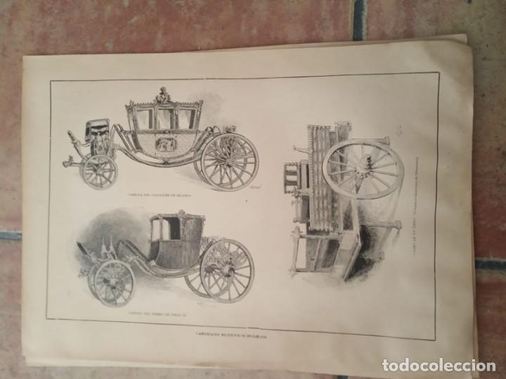 Arte: GRABADO 1886 - LA ILUSTRACI&Oacute;N IBERICA - INGLATERRA - CARRUAJES HISTORICOS