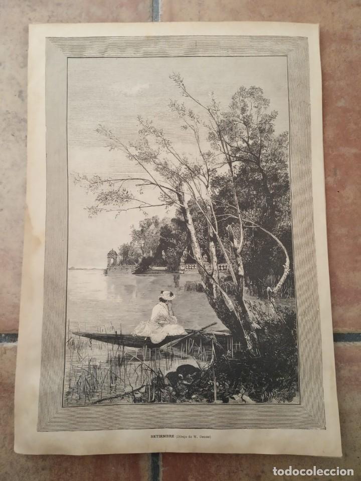 Arte: GRABADO 1886 - LA ILUSTRACI&Oacute;N IBERICA - SETIEMBRE, DIBUJO DE W. GAUSSE
