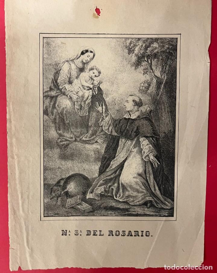 Arte: LAMINA S. XIX DE NUESTRA SE&Ntilde;ORA DEL ROSARIO, LITOGRAFIA