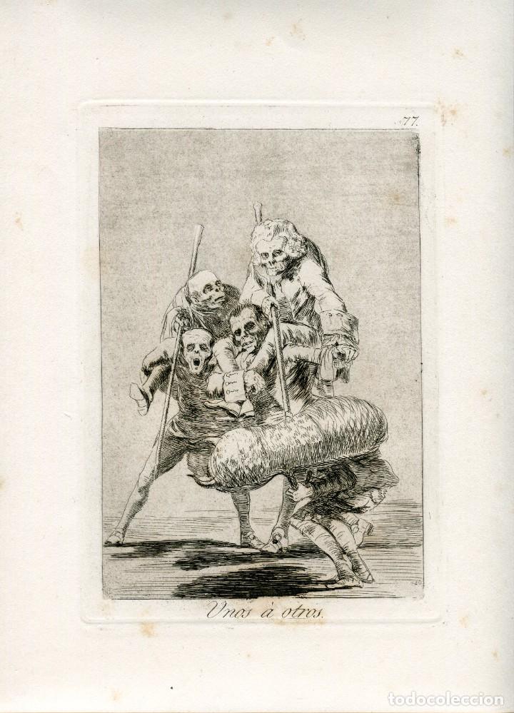 Art: Goya, Unos a otros - Capricho n&ordm; 77 - Aguafuerte 5&ordf; edici&oacute;n 1881-1886