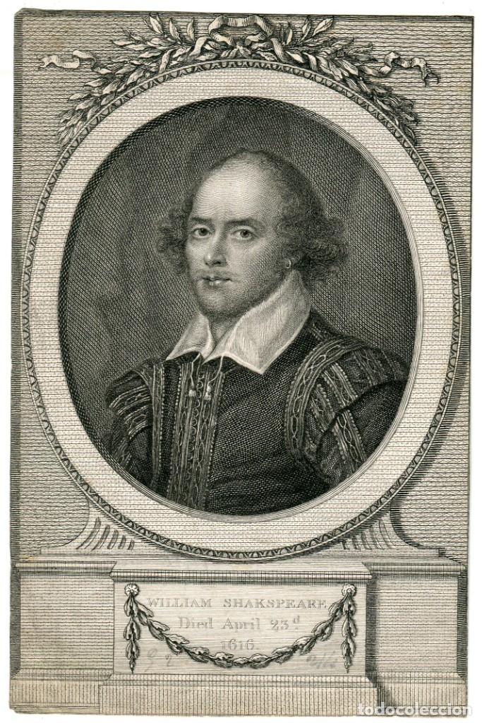 Arte: Grabado retrato de Shakespeare.