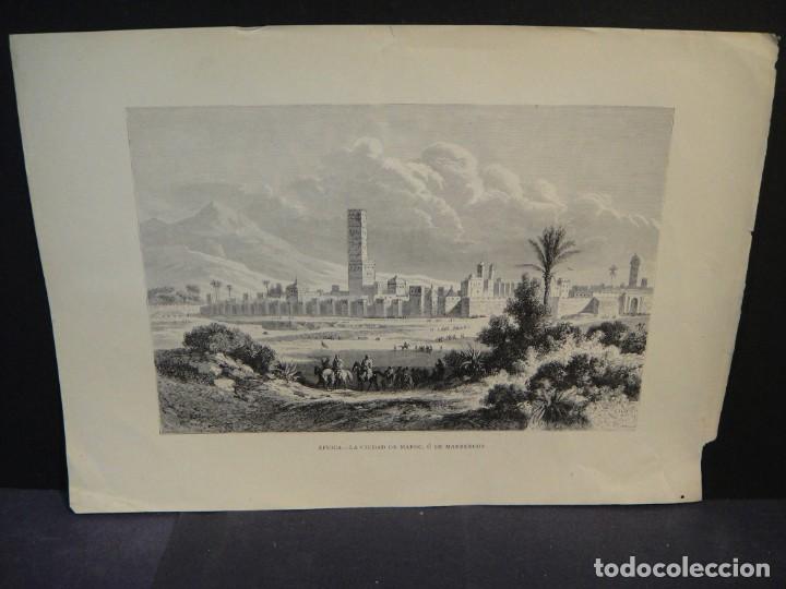 Arte: ciudad de marruecos - grabado litografico - Foto 1