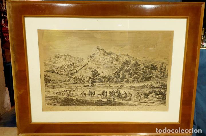Arte: GRAN GRABADO S. XVIII CON MARCO DE CAOBA. - Foto 1