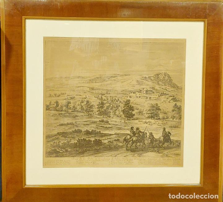 Arte: GRABADO S. XVIII CON MARCO DE CAOBA. - Foto 1