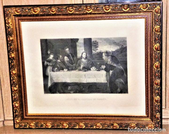 Arte: JES&Uacute;S EN EL CASTILLO DE EMMA&Uacute;S. GRABADO DE DOMINGO MART&Iacute;NEZ SOBRE PINTURA DE TICIANO.