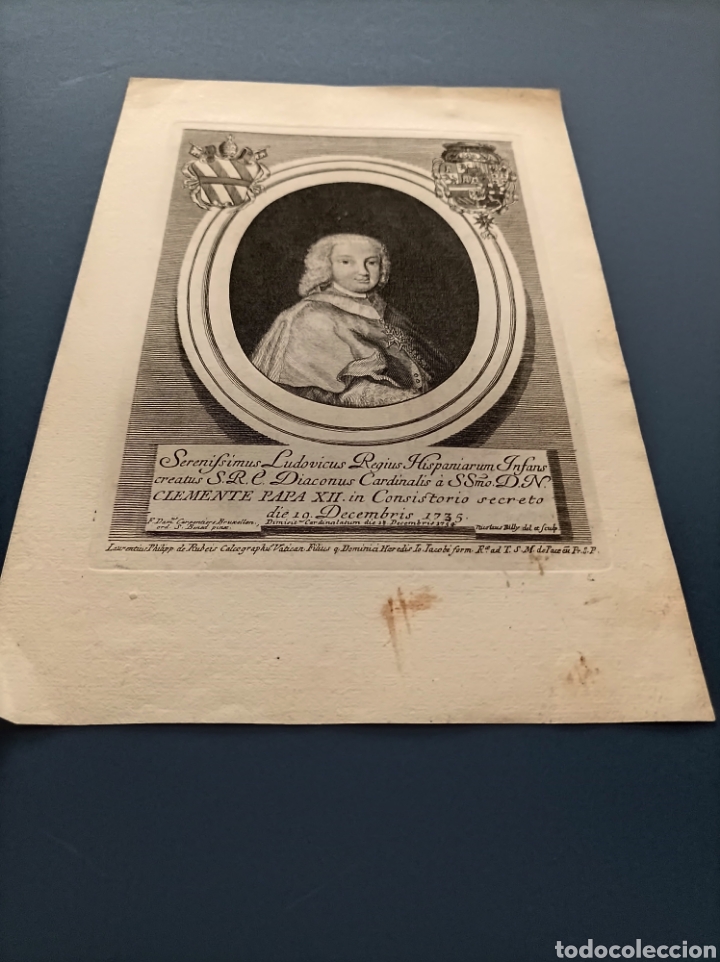 Arte: GRABADO ORIGINAL ANTIGUO CLEMENTE PAPA XII - Foto 1