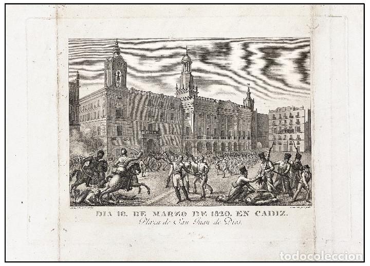 Arte: J. CARRAFA / M. ROCA - PLAZA SAN JUAN DE DIOS (C&Aacute;DIZ) - 1820