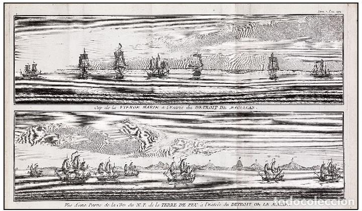 Arte: GEORGE ANSON - ESTRECHO DE MAGALLANES (CHILE) - 1749 - Foto 1