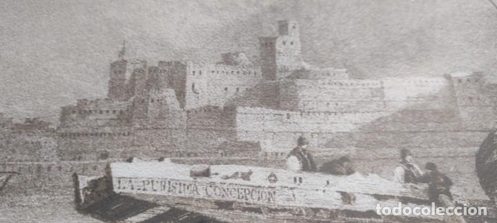 Arte: Tarifa y Gibraltar. Grabado bromotinta . - Foto 4