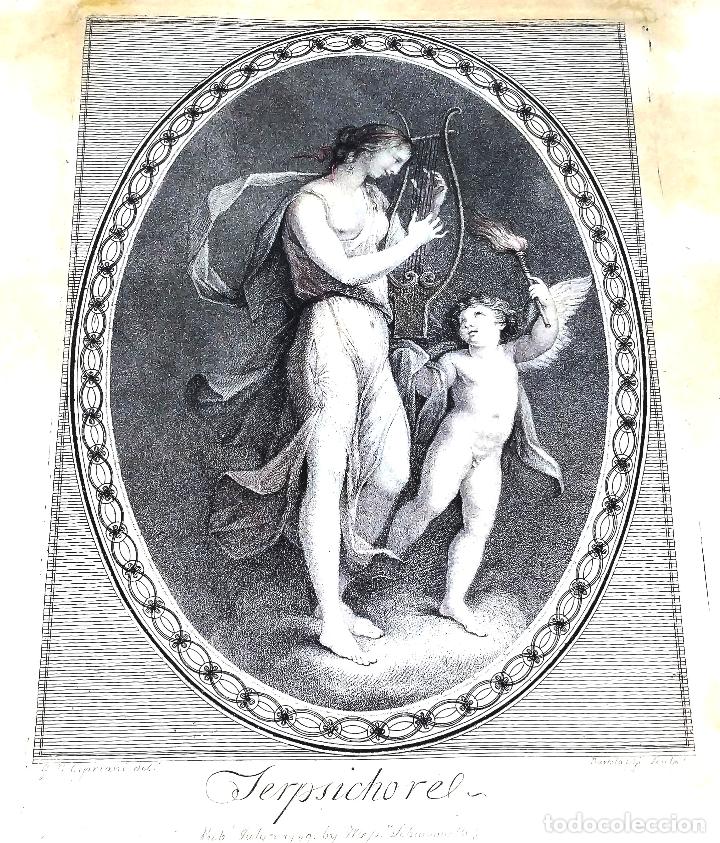Arte: TERPSICHORE. FRANCESCO BARTOLOZZI. GRABADO. INGLATERRA. 1799. - Foto 2