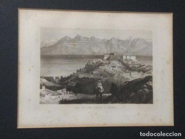 Arte: GRABADO A. ROCA &rdquo;EL MONTE ATLAS Y BUGIA&rdquo;. - Foto 1