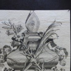 Arte: GRABADO ALEGORICO SIGLO XVIII R. V. A. FECIT 17 X 18 CMTS MONTADO SOBRE CARTULINA