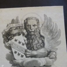 Arte: GRABADO ALEGORICO SIGLO XVIII R. V. A. FECIT 17 X 18 CMTS MONTADO SOBRE CARTULINA
