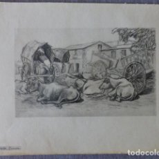 Arte: ZAMORA LA SIESTA GRABADO POR ROGER FRY 1923 21,5 X 28 CMTS