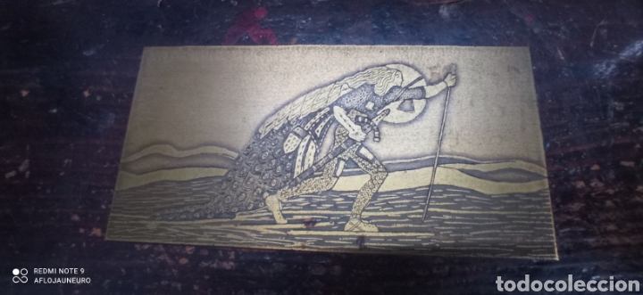 Art: Antigua plancha met&aacute;lica para grabado autor desconocido