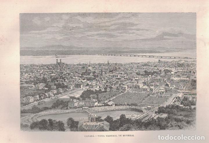 Art: VISTA GENERAL DE MONREAL (Canad&aacute;) - Benow. P., lo dibujo / E. C. Meunilr, lo grabo.