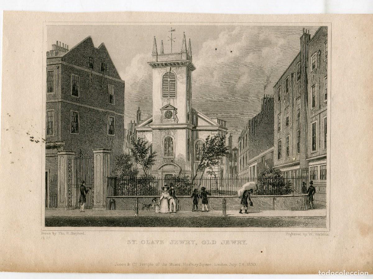 Kunst: Londres, St. Olave Jewry - Grabado de W. Watkins seg&uacute;n Shepherd, 1830