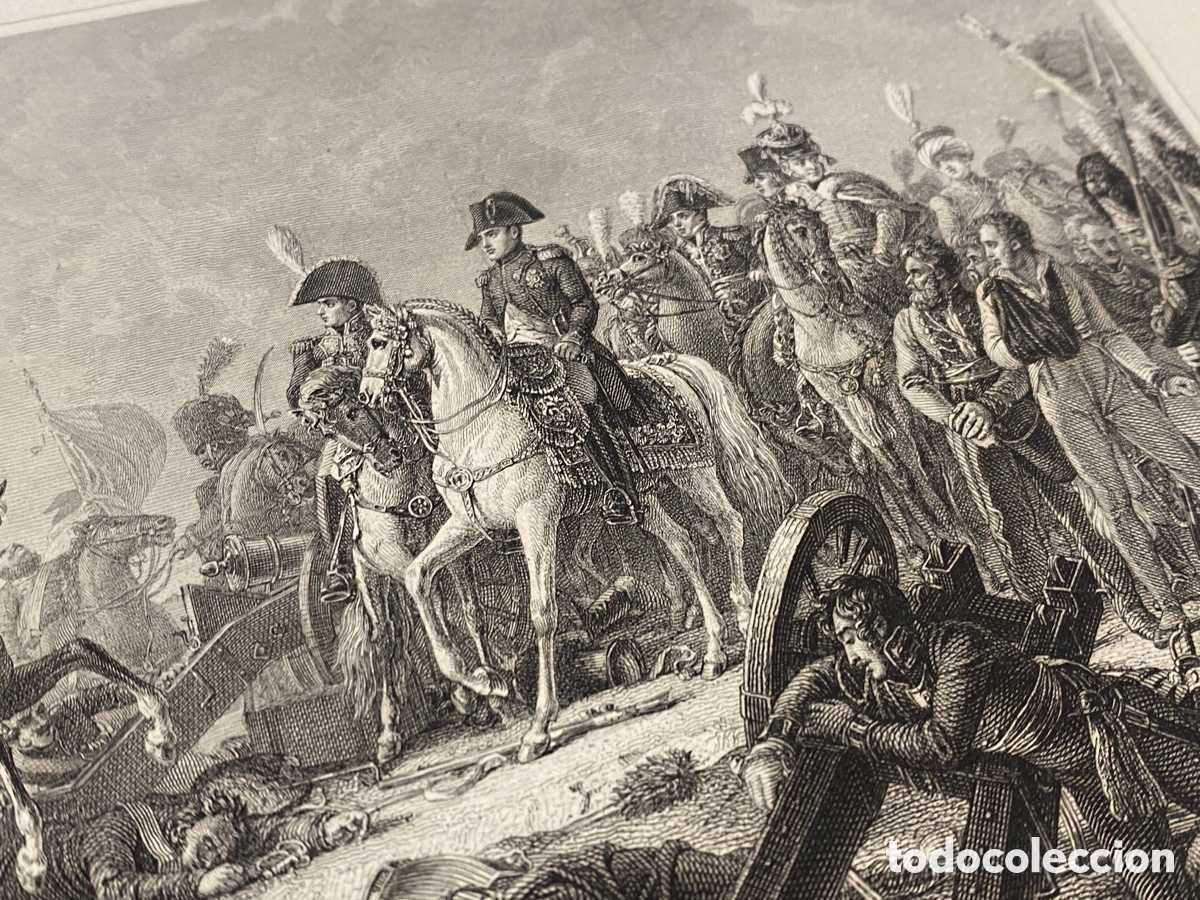 Arte: NAPOLE&Oacute;N. BATALLA DE AUSTERLITZ. TEXTO ESPA&Ntilde;OL. CIRCA 1860 - Foto 2