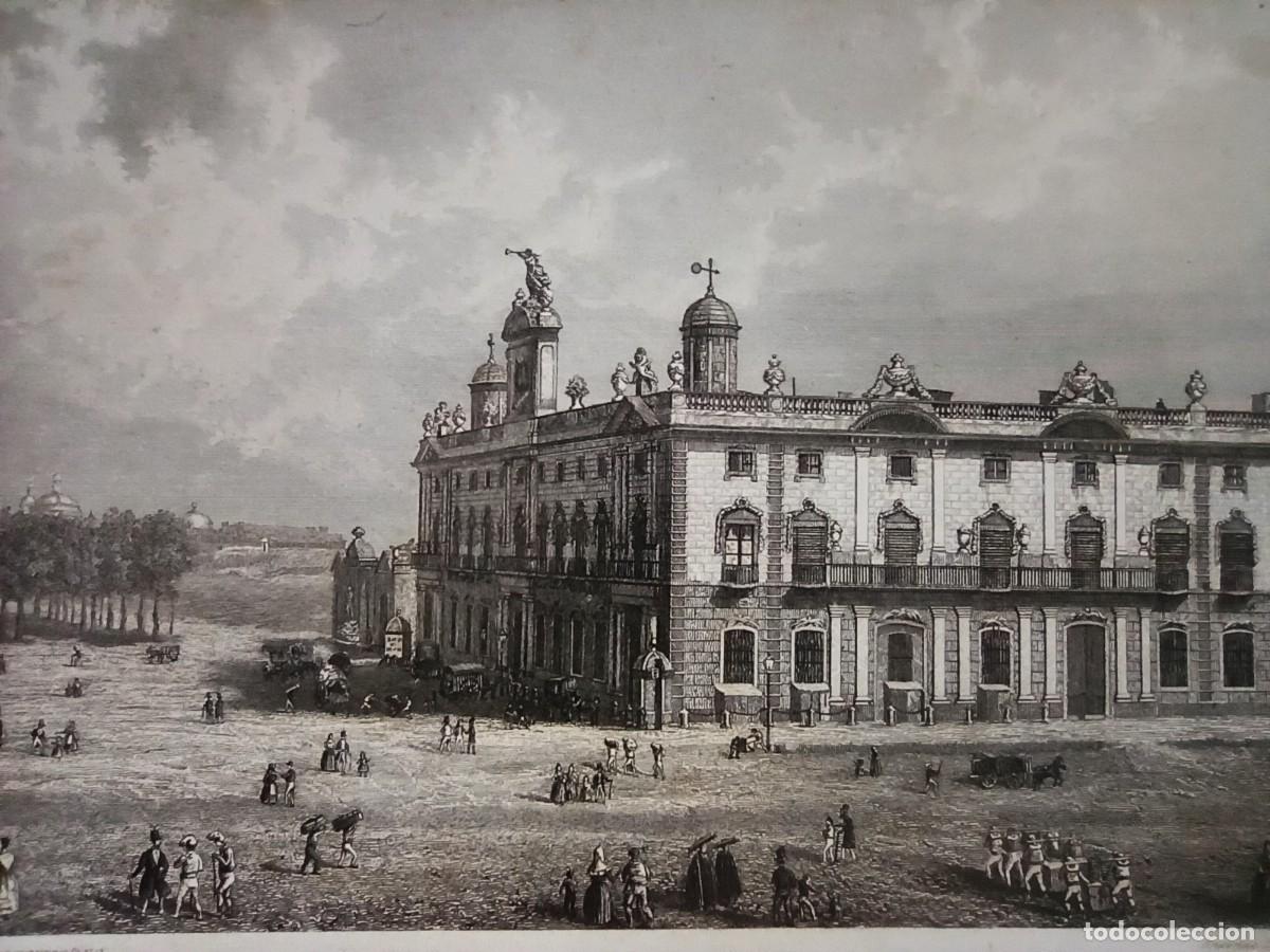 Arte: ESPL&Eacute;NDIDO GRABADO ACERO, EDIFICIO ANTIGUA ADUANA DE BARCELONA, ORIGINAL, BARCELONA, 1842.