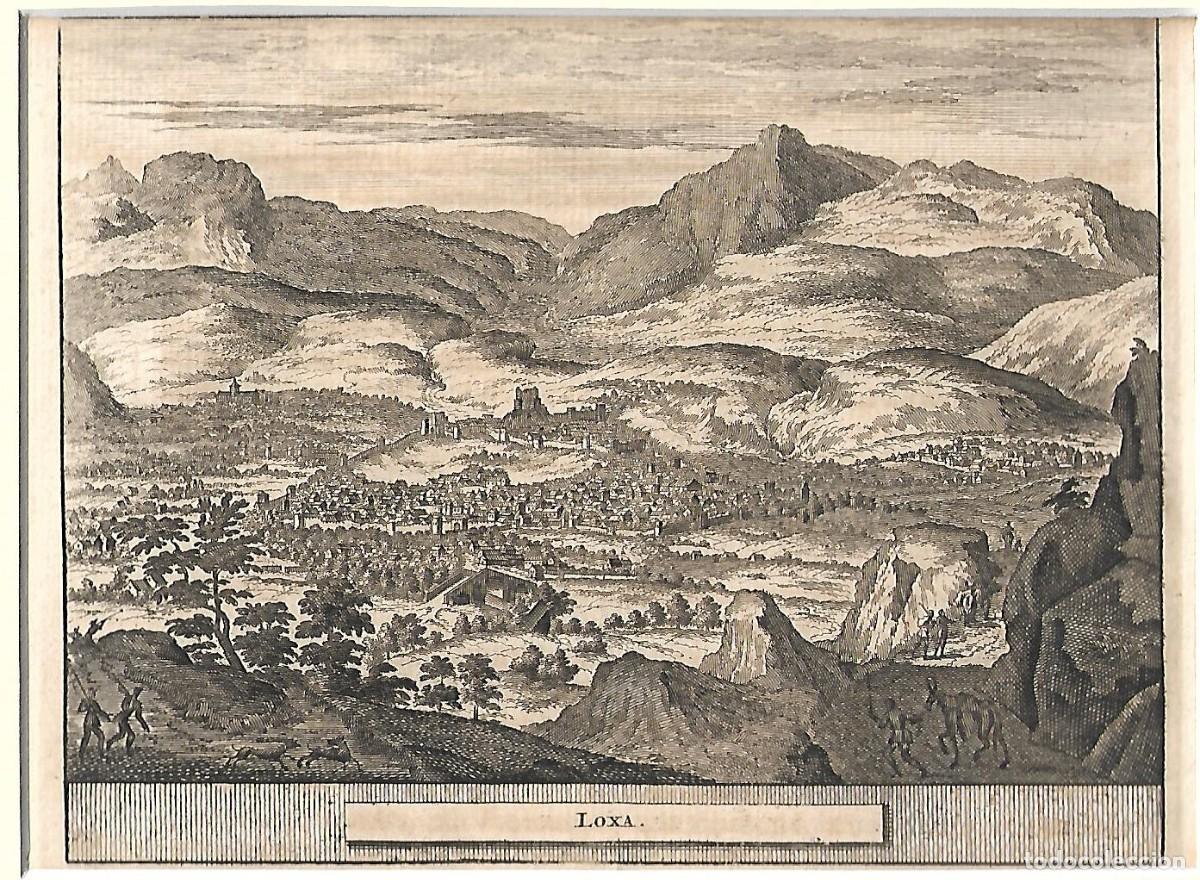 Arte: Grabado de Loja, Granada, del siglo XVIII - Foto 1