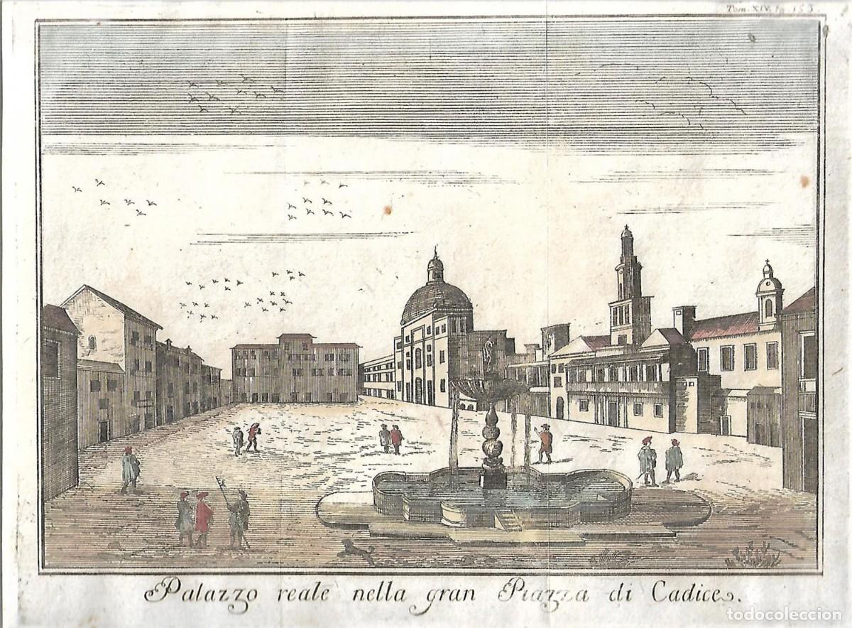 Arte: Grabado de C&aacute;diz del siglo XVIII - Foto 1