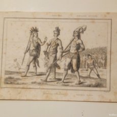 Arte: GUERREROS DE LOS INDIOS AMERICANOS. CEREMONIA ANTES DE IR A LA GUERRA. GRABADO, 1841.. Lote 375810509