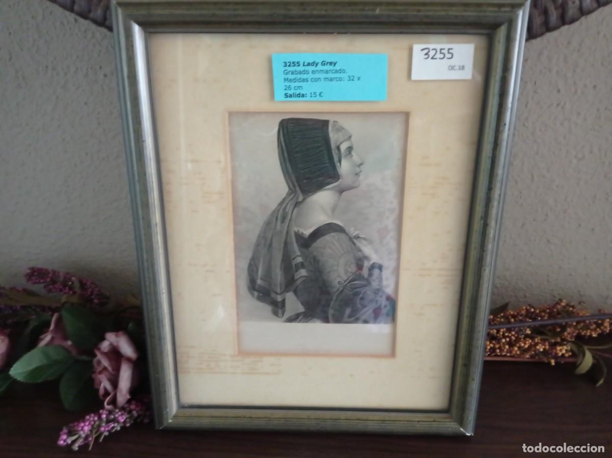 Arte: Antiguo grabado retrato de &rdquo;Lady Grey&rdquo;. - Foto 1